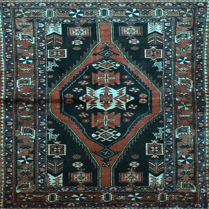 Square Machine Washable Persian Light Blue Traditional Rug, wshtr53lblu