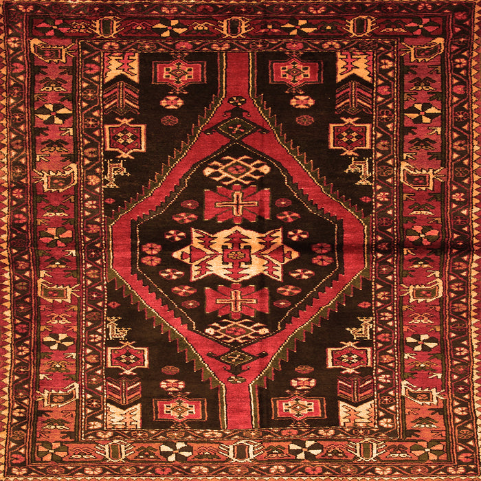 Serging Thickness of Persian Orange Traditional Rug, tr53org