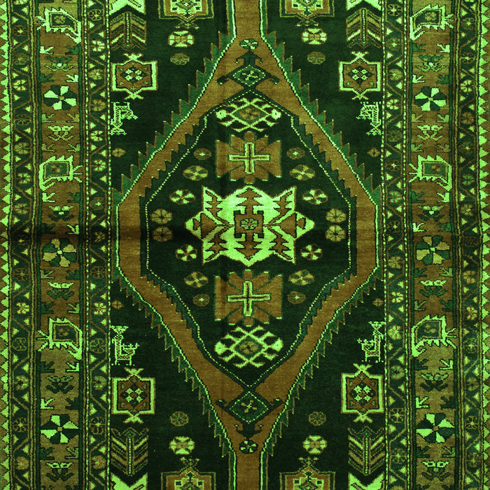 Serging Thickness of Machine Washable Persian Green Traditional Area Rugs, wshtr53grn