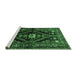 Sideview of Machine Washable Persian Emerald Green Traditional Area Rugs, wshtr53emgrn