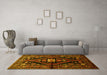 Machine Washable Persian Yellow Traditional Rug in a Living Room, wshtr53yw