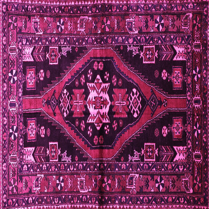 Square Machine Washable Persian Pink Traditional Rug, wshtr53pnk