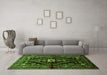 Machine Washable Persian Green Traditional Area Rugs in a Living Room,, wshtr53grn