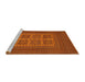Sideview of Machine Washable Traditional Orange Red Rug, wshtr54
