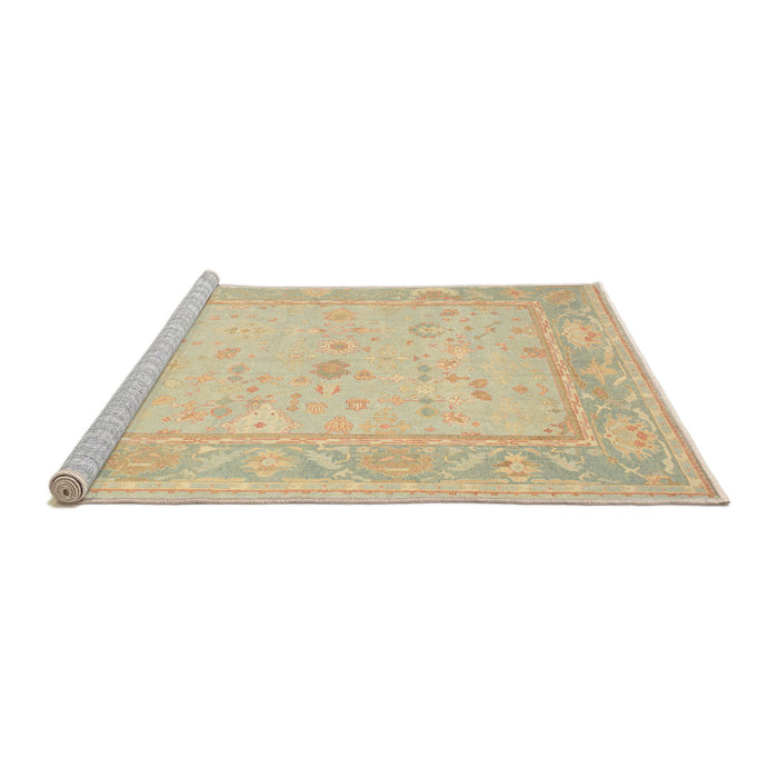 Sideview of Machine Washable Traditional Brown Gold Rug, wshtr540
