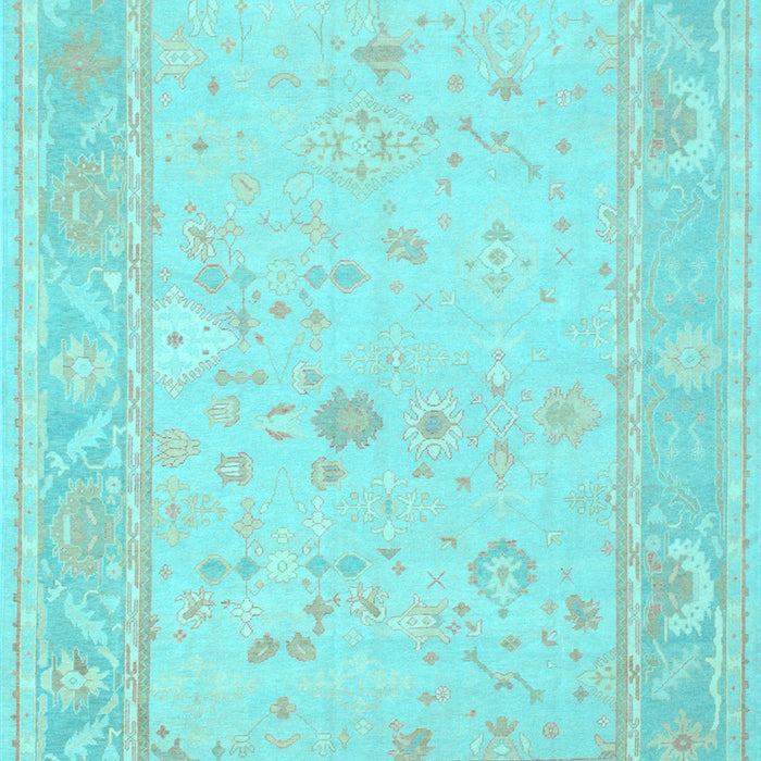 Machine Washable Oriental Light Blue Traditional Rug, wshtr540lblu