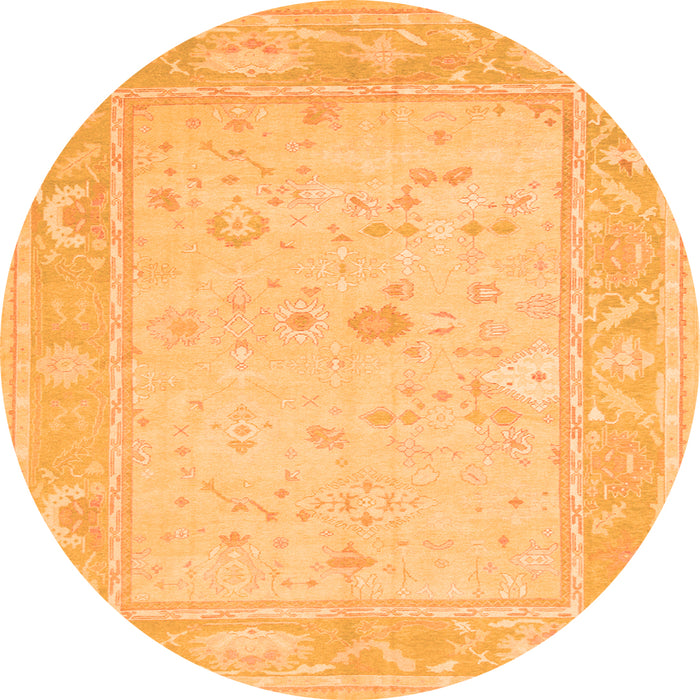 Square Oriental Orange Traditional Rug, tr540org