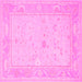 Square Oriental Pink Traditional Rug, tr540pnk