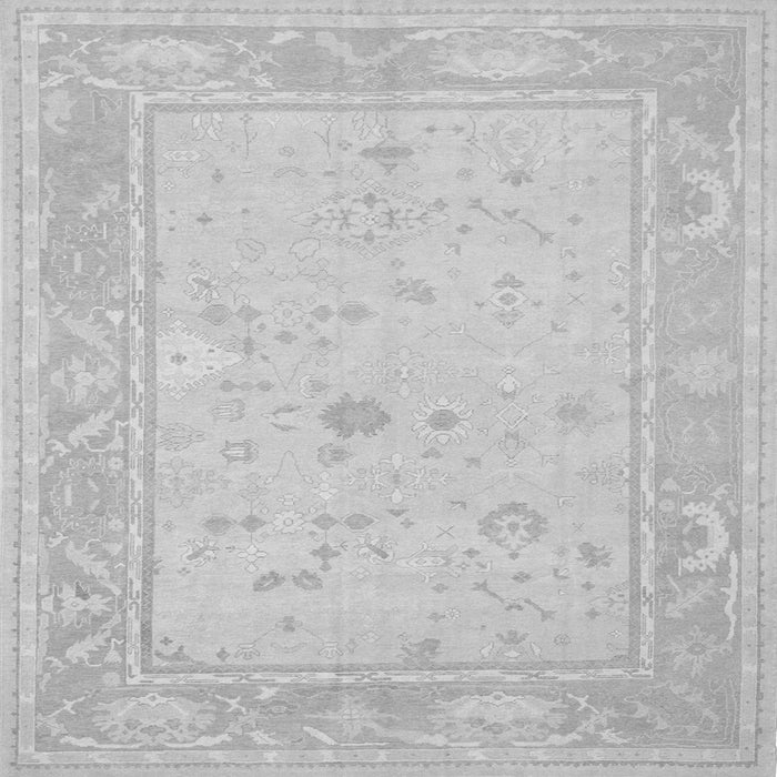 Round Machine Washable Oriental Gray Traditional Rug, wshtr540gry