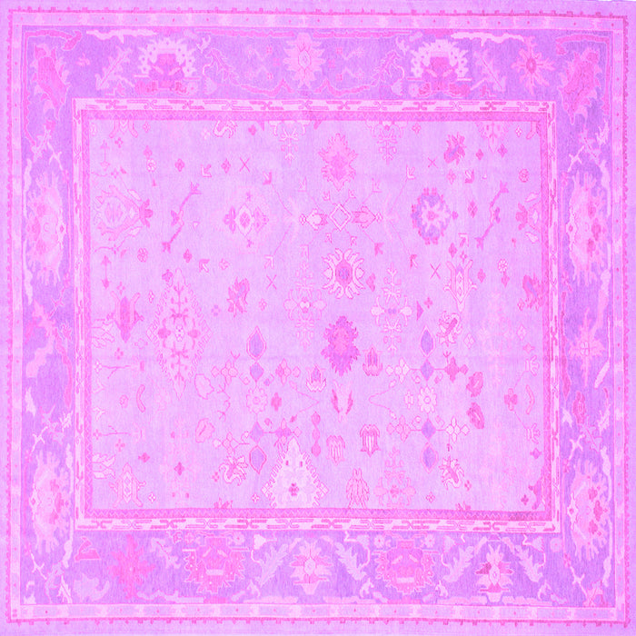 Square Machine Washable Oriental Purple Traditional Area Rugs, wshtr540pur