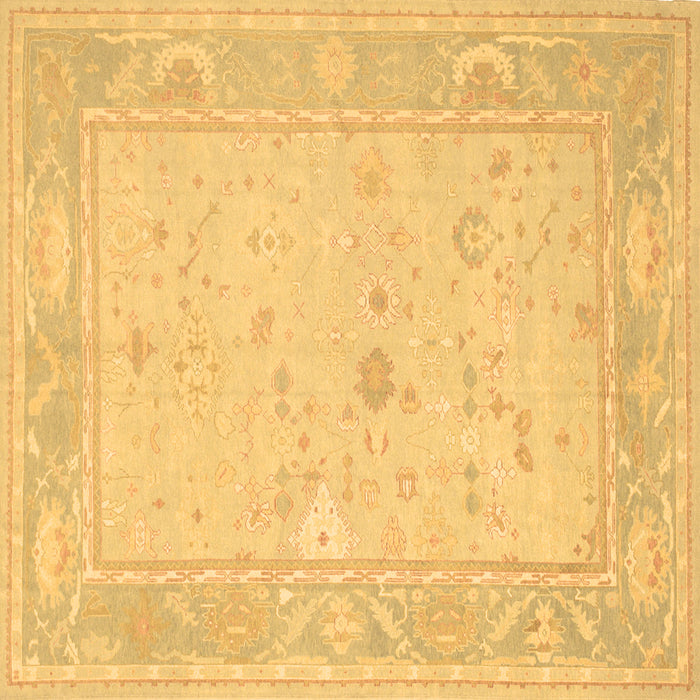 Square Oriental Brown Traditional Rug, tr540brn