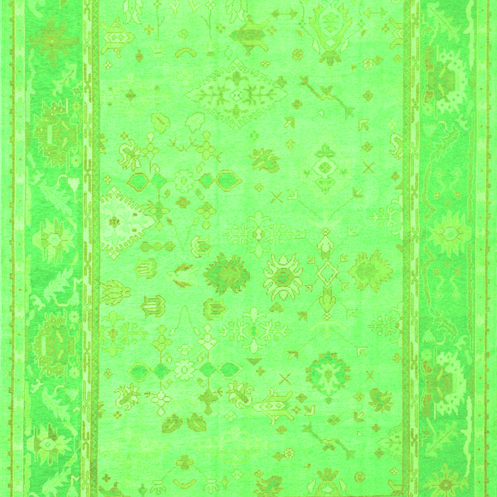 Serging Thickness of Machine Washable Oriental Green Traditional Area Rugs, wshtr540grn