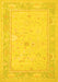 Machine Washable Oriental Yellow Traditional Rug, wshtr540yw