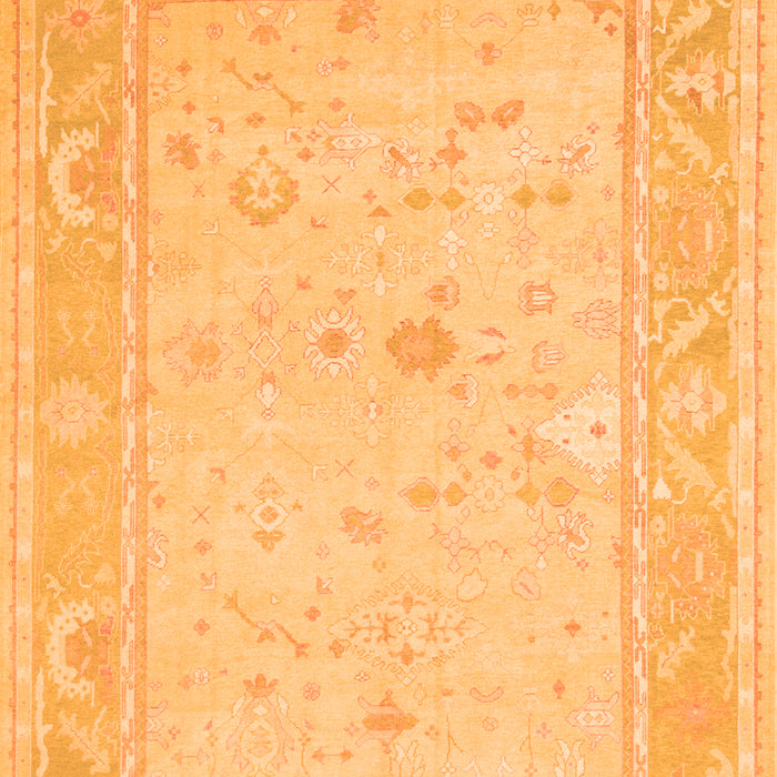 Serging Thickness of Machine Washable Oriental Orange Traditional Area Rugs, wshtr540org