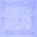 Square Oriental Blue Traditional Rug, tr540blu