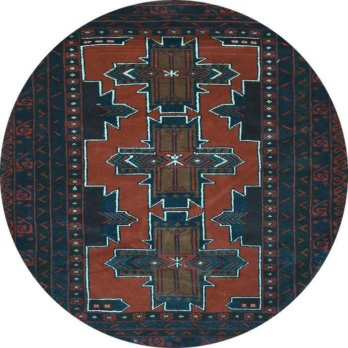 Round Machine Washable Persian Light Blue Traditional Rug, wshtr541lblu