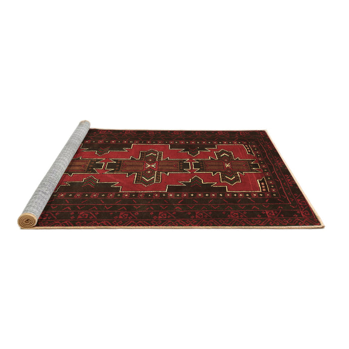 Sideview of Machine Washable Persian Brown Traditional Rug, wshtr541brn