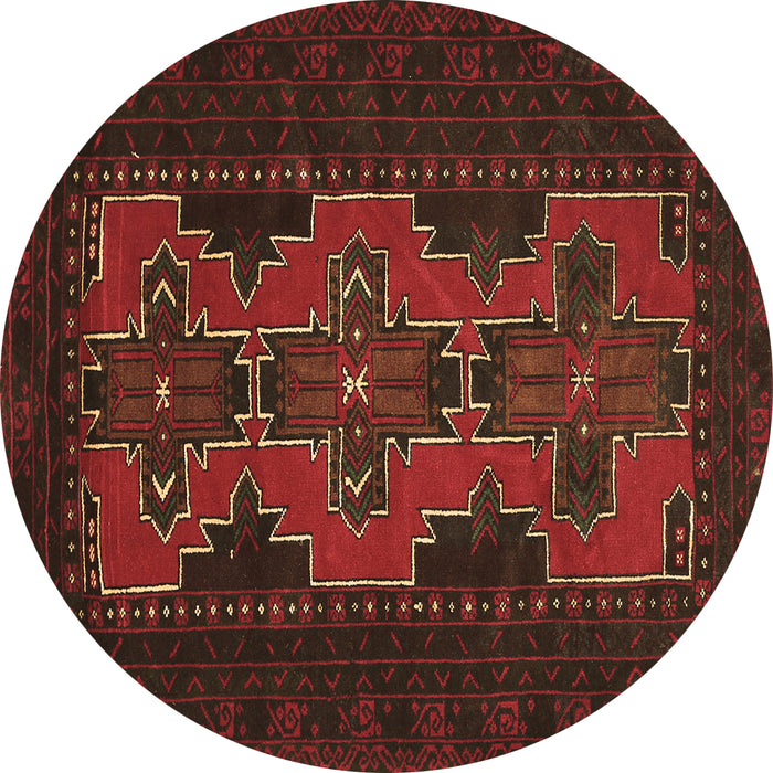 Round Persian Brown Traditional Rug, tr541brn