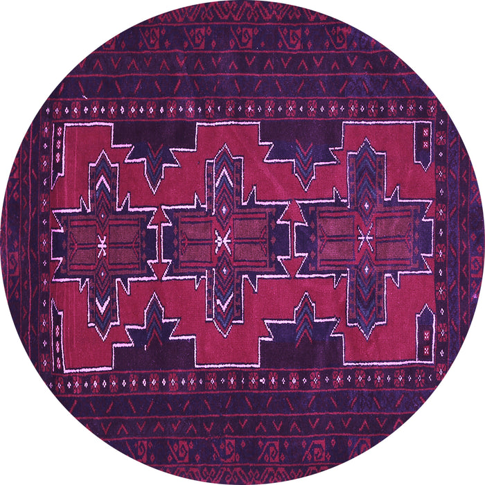 Round Machine Washable Persian Purple Traditional Area Rugs, wshtr541pur