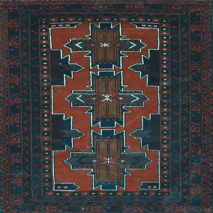 Square Machine Washable Persian Light Blue Traditional Rug, wshtr541lblu