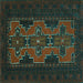 Square Persian Turquoise Traditional Rug, tr541turq