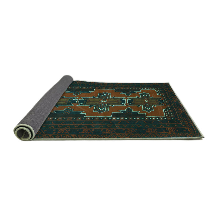 Sideview of Persian Turquoise Traditional Rug, tr541turq