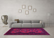 Machine Washable Persian Pink Traditional Rug in a Living Room, wshtr541pnk