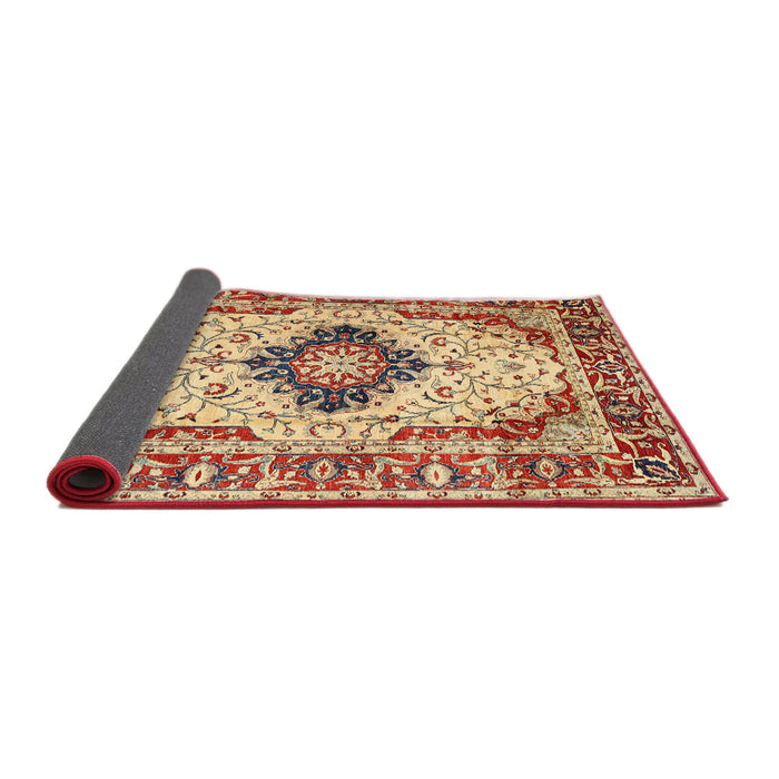 Sideview of Traditional Fire Brick Red Medallion Rug, tr542