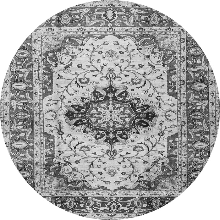 Square Medallion Gray Traditional Rug, tr542gry