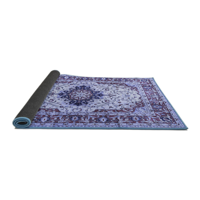 Sideview of Medallion Blue Traditional Rug, tr542blu