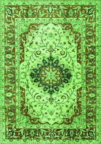 Medallion Green Traditional Rug, tr542grn