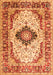 Serging Thickness of Machine Washable Medallion Orange Traditional Area Rugs, wshtr542org