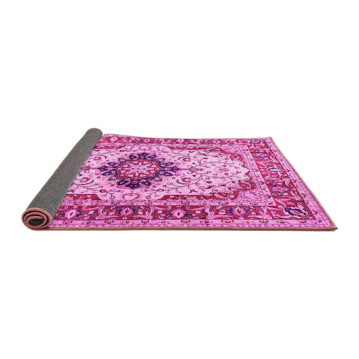 Sideview of Medallion Pink Traditional Rug, tr542pnk
