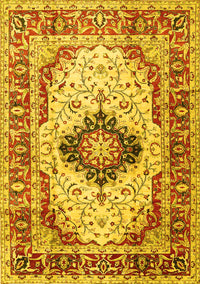 Medallion Yellow Traditional Rug, tr542yw