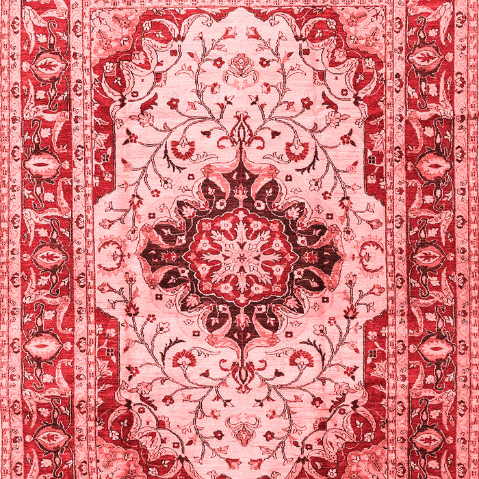 Machine Washable Medallion Red Traditional Rug, wshtr542red