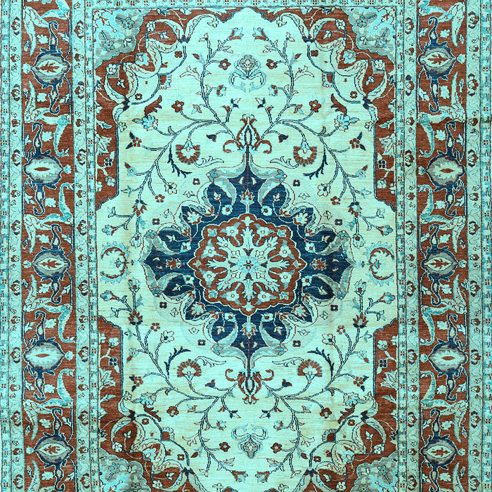 Medallion Light Blue Traditional Rug, tr542lblu