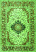 Serging Thickness of Machine Washable Medallion Green Traditional Area Rugs, wshtr542grn