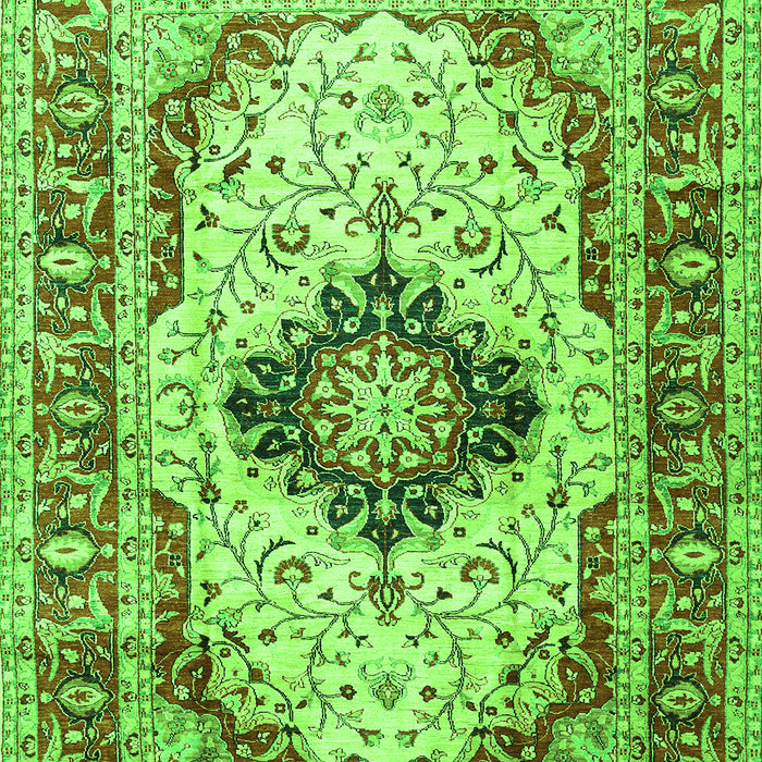 Serging Thickness of Machine Washable Medallion Green Traditional Area Rugs, wshtr542grn