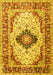 Machine Washable Medallion Yellow Traditional Rug, wshtr542yw