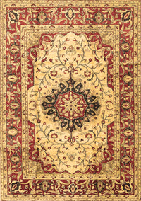 Medallion Brown Traditional Rug, tr542brn