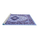 Sideview of Machine Washable Medallion Blue Traditional Rug, wshtr542blu