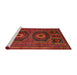 Sideview of Machine Washable Traditional Red Rug, wshtr543