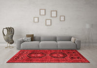 Machine Washable Persian Red Traditional Rug, wshtr543red