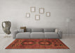 Machine Washable Persian Brown Traditional Rug in a Living Room,, wshtr543brn