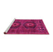 Sideview of Machine Washable Persian Pink Traditional Rug, wshtr543pnk