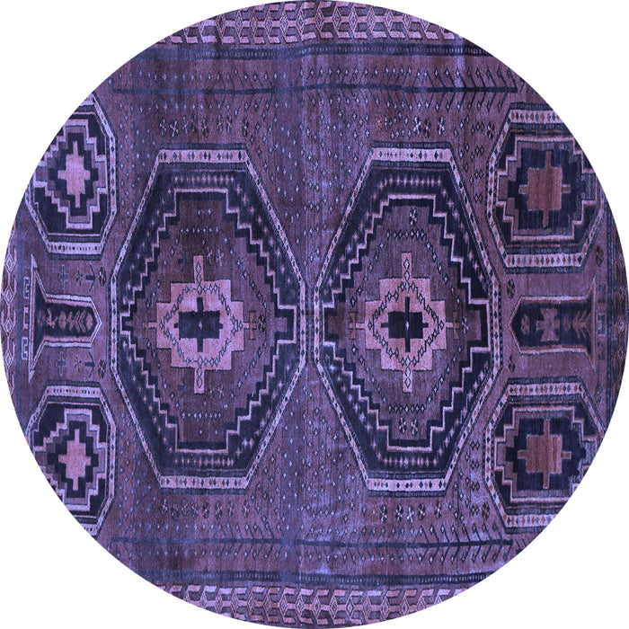 Round Persian Blue Traditional Rug, tr543blu
