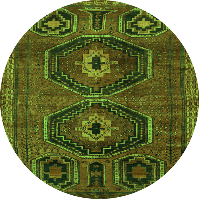 Square Persian Green Traditional Rug, tr543grn
