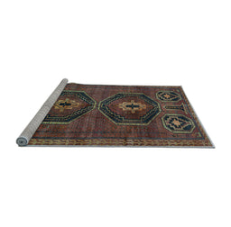 Sideview of Machine Washable Persian Light Blue Traditional Rug, wshtr543lblu