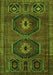 Serging Thickness of Machine Washable Persian Green Traditional Area Rugs, wshtr543grn