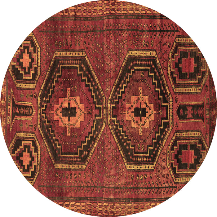 Round Machine Washable Persian Brown Traditional Rug, wshtr543brn